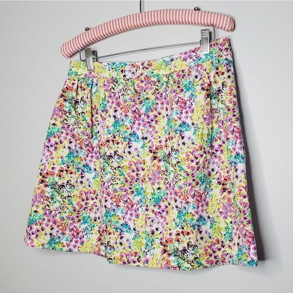 Victoria's Secret 6 Floral Print Skirt Bright Colorful Rainbow Spring - Picture 1 of 10